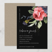 SCHWARZE KRAFT-ROTE ROSEN BUNCHEN FLORALISCHES BRA ANKÜNDIGUNG (Vorne/Hinten)