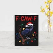 Schwarze Krähe, F-caw-f Meme Schwarzer Vogel mit S Karte (Gelbe Blume)