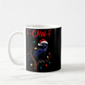 Schwarze Krähe, F-caw-f Meme Schwarzer Vogel mit W Kaffeetasse (Links)