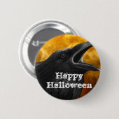 Schwarze Krähe Halloweens Button (Vorne & Hinten)