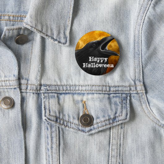 Schwarze Krähe Halloweens Button (Beispiel)