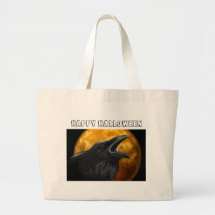 Schwarze Krähe Halloweens Jumbo Stoffbeutel