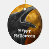 Schwarze Krähe Halloweens Keramikornament (Links)