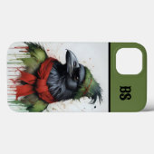 Schwarze Krähe im Weihnachtsoutfit Case-Mate iPhone Hülle (Rückseite (Horizontal))
