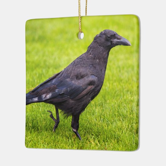 Schwarze Krähe Keramikornament (Links)