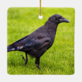 Schwarze Krähe Keramikornament (Rückseite)