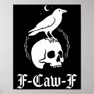 Schwarze Krähe Schwarzer Rabe Vogel Gothic Art Hum Poster