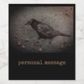 Schwarze Krähe und Beeren Weinetikett (Einzelnes Label)