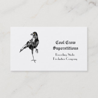 Schwarze Krähen-abergläubisches cooles auf Weiß Visitenkarte