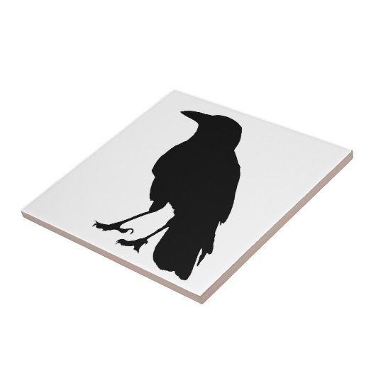 Schwarze Krähen-Fliese 3 Fliese (Seite)