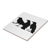 Schwarze Krähen-Fliese 6 Fliese (Seite)