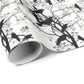 Schwarze Krähen Geschenkpapier (Rolleneckpunkt)