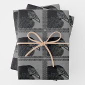 Schwarze Krähen Verzierter Schwarzer Rahmen auf Gr Geschenkpapier Set (Beispiel)