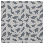 Schwarze Krähen Vögel Grau Gemustert Stoff (Muster)