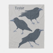 Schwarze Krähen Vogelbilder Personalisiert Fleecedecke (Vorderseite)