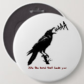 Schwarze Krähenillustration - Gothic-Kunstdesign Button (Vorne & Hinten)
