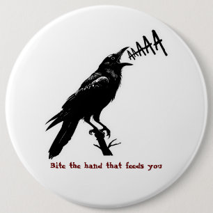 Schwarze Krähenillustration - Gothic-Kunstdesign Button