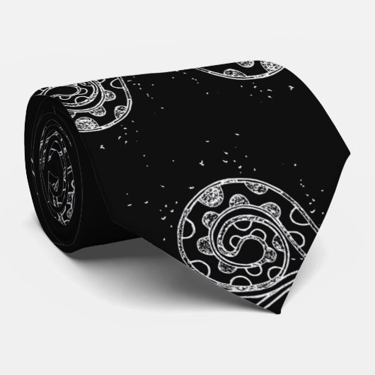 SCHWARZE KRAKE KRAWATTE (Gerollt)