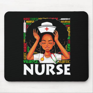 Schwarze Krankenschwester Afro Frau Juneteenth Sch Mousepad