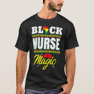 Schwarze Krankenschwester Afro Magie Melanin Schwa T-Shirt
