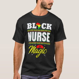 Schwarze Krankenschwester Afro Magie Melanin Schwa T-Shirt