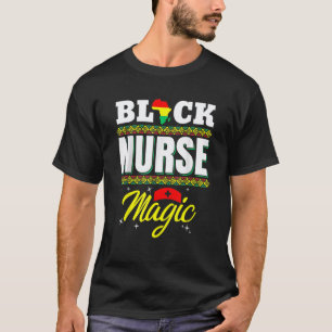 Schwarze Krankenschwester Afro Magie Melanin Schwa T-Shirt