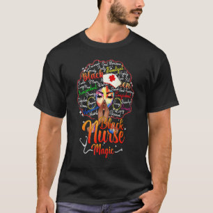 Schwarze Krankenschwester Afro-Magie Melanin Schwa T-Shirt