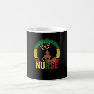 Schwarze Krankenschwester Afro Melanin Vintage Sch Kaffeetasse