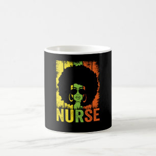 Schwarze Krankenschwester Afro Melanin Vintage Sch Kaffeetasse