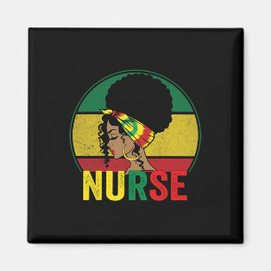 Schwarze Krankenschwester Frau Afro Melanin Vintag Magnet