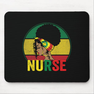 Schwarze Krankenschwester Frau Afro Melanin Vintag Mousepad