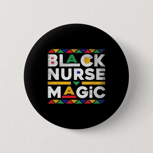 Schwarze Krankenschwester Melanin Afro Afrikanisch Button (Vorderseite)