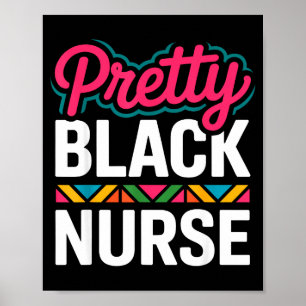 Schwarze Krankenschwester Melanin Frau Schwarze Ge Poster