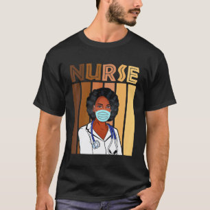 Schwarze Krankenschwester Melanin Schwarze Geschic T-Shirt