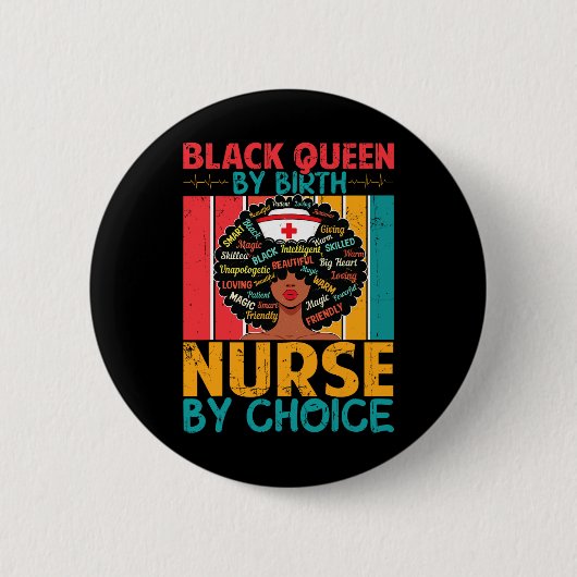 Schwarze Krankenschwester Sophisticated Und Gorgeo Button (Vorderseite)