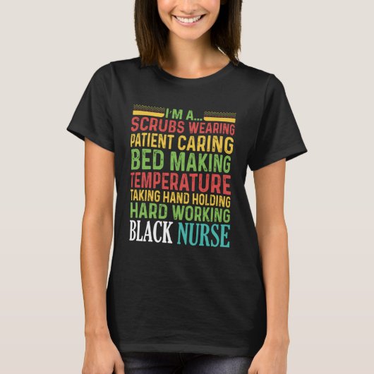 Schwarze Krankenschwester trägt afrikanische ameri T-Shirt (Vorderseite)