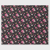 Schwarze Krapfen-Collage Geschenkpapier (Flach)