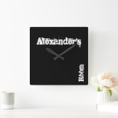 Schwarze Kratzer-Personalisierte Wandleuchte (beli Quadratische Wanduhr (Zuhause)