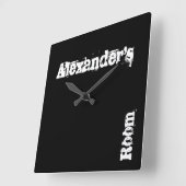Schwarze Kratzer-Personalisierte Wandleuchte (beli Quadratische Wanduhr (Winkel)
