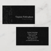 Schwarze Krawatte#1 Chic-Damast-Geschäfts-Karte Visitenkarte (Vorne/Hinten)