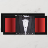 Schwarze Krawatte des Tuxedo rot und schwarz Einladung (Vorne/Hinten)