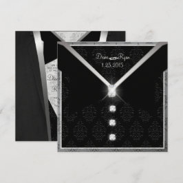 Schwarze Krawatte Diamond Einladung