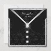 Schwarze Krawatte Diamond Einladung (Vorderseite)