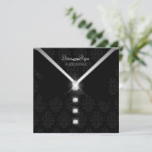 Schwarze Krawatte Diamond Einladung (Stehend Vorderseite)