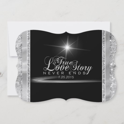 Schwarze Krawatte Diamond Einladung (Vorderseite)