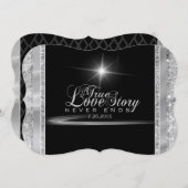 Schwarze Krawatte Diamond Einladung (Vorne/Hinten)