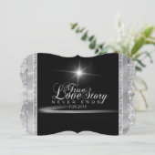 Schwarze Krawatte Diamond Einladung (Stehend Vorderseite)