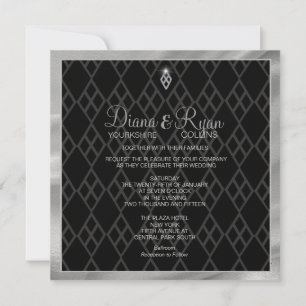 Schwarze Krawatte Diamond Einladung