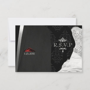 Schwarze Krawatte Diamond R.S.V.P. RSVP Karte