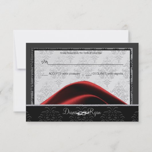 Schwarze Krawatte Diamond R.S.V.P. RSVP Karte (Rückseite)